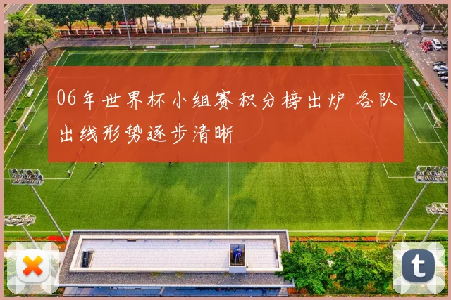 06年世界杯小组赛积分榜出炉 各队出线形势逐步清晰